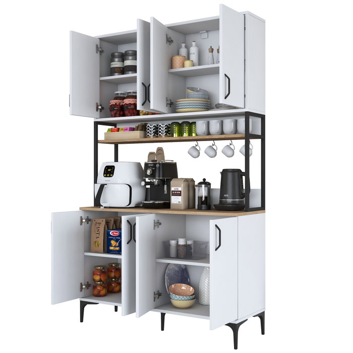 Hanah Home Armario Multiusos Nogal y Blanco Hanah Home Armario Multiusos Nogal y Blanco